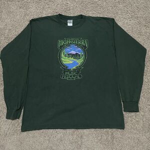 VTG High Sierra Shirt XL Green 15th Annual Music Festival 2005 Y2K Gildan